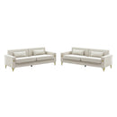 Ivory White 2-Piece Velvet Sofa Set