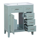 30" Bathroom Vanity with Sink Combo, Green Bathroom Cabinet with Drawers, Solid Frame and MDF Board