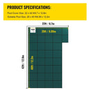 Inground Pool Safety Cover, 22 ft x 42 ft Rectangular Winter Pool Cover with Right Step by HouseOfZazla