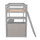 Modern Loft Bed With Built In Desk, Shelves, And 2 Drawers by HouseOfZazla