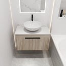 30" Modern Design Float Bathroom Vanity With Ceramic Basin Set, Wall Mounted White Oak Vanity With Soft Close Door, KD-PackingD-Packing Pieces