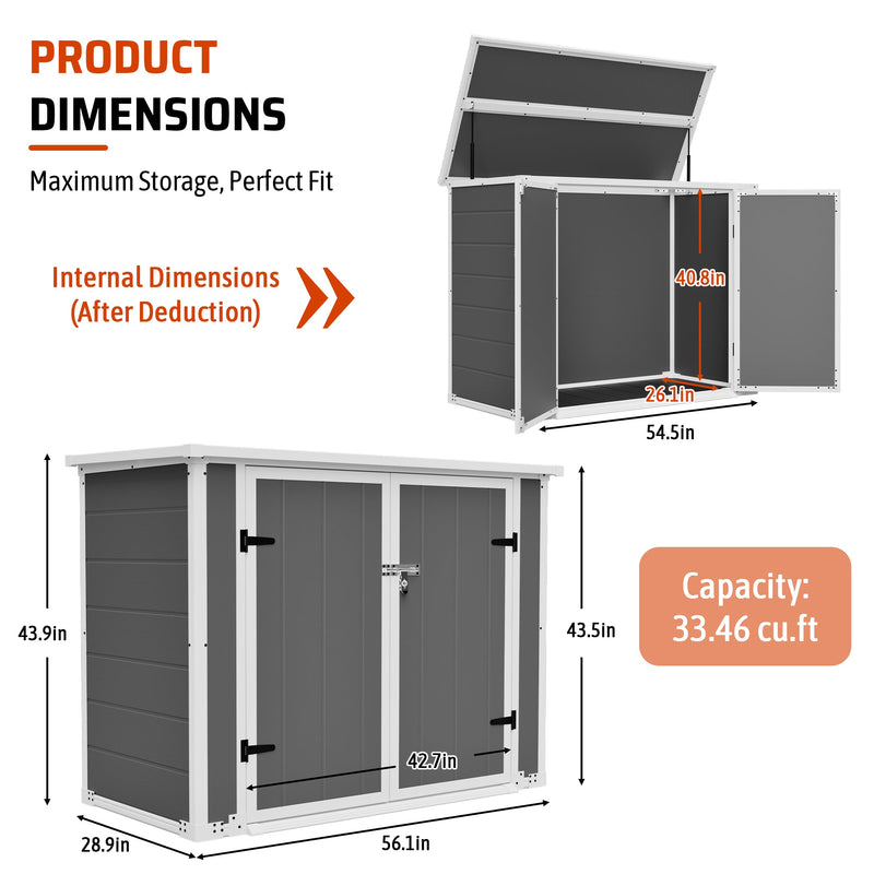 Horizontal Outdoor Storage Shed with Ramp & Hydraulic Lid, photo 2 of 10
