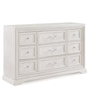 6 Drawer Storage Dresser Antique Wooden Bedroom Furniture - Antique White by HouseOfZazla
