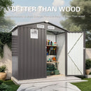 6X3.5FT Compact Metal Outdoor Storage Shed with Peaked Roof and Lockable Door, Gray, by Montret