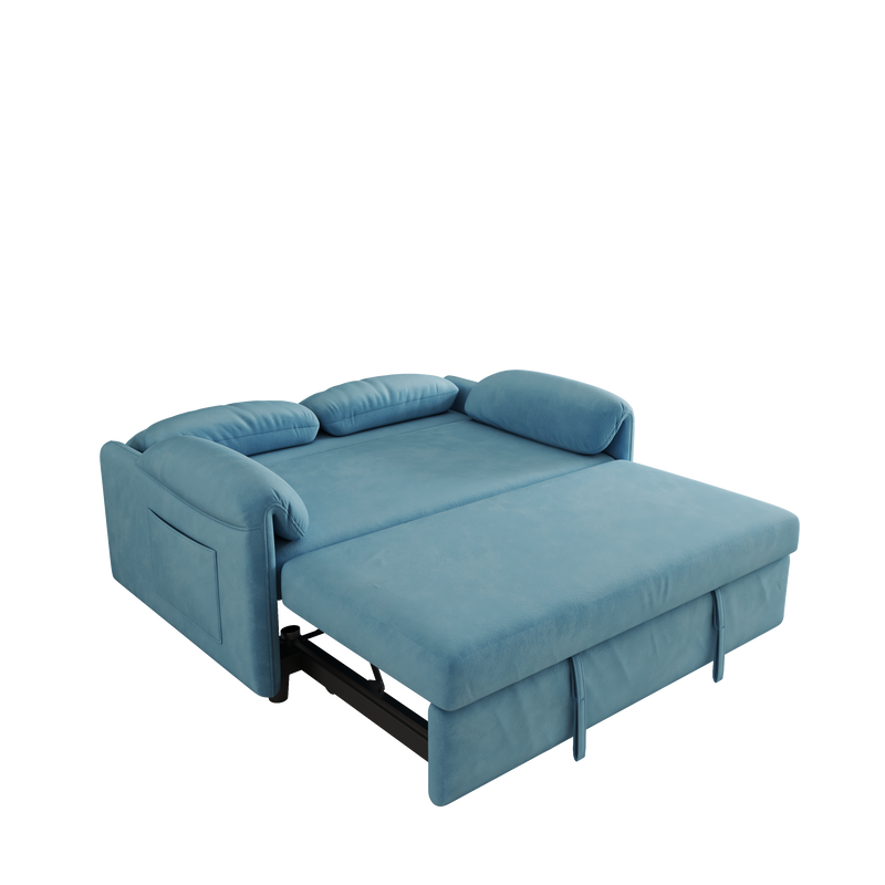 54 "velvet blue sofa sofa bed dual purpose living room retractable bed
