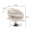 360 Degree Swivel Cuddle Barrel Accent Chairs, Round Armchairs with Wide Upholstered, Fluffy Fabric Chair for Living Room, Bedroom, Office, Waiting Rooms