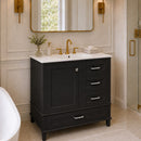 36" Black Bathroom Vanity Cabinet