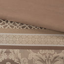 7 Piece Jacquard Comforter Set Brown/Gold Queen