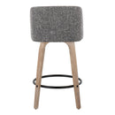 Toriano - Contemporary Fixed-Height Counter Stool & Swivel With Round Footrest (Set of 2) by HouseOfZazla