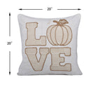 Love Pumpkin Embroidered Throw Pillow - Natural by HouseOfZazla