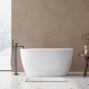 Freestanding Oval Bathtub With Overflow And Pop Up Drain, Double Walled Design - Gloss White by HouseOfZazla