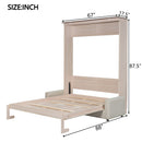 Queen Size Murphy Bed With Sofa And LED - Beige by HouseOfZazla