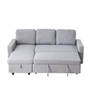 78.8" Reversible Sleeper Combo Sofa with Pullout Bed, Comfortable Linen L-Shaped Combo Sofa Sofa Bed, Living Room Furniture Sets for Tight Spaces
