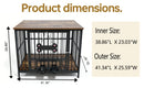 Vintage Wood Grain Dog Cage with Rotating Bowl
