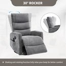 Heat Massage Manual Recliner Chair with Rocker and Swivel in Fabric