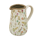 6.3x4.5x7.1' Round Ceramic Pitcher Vase with Multi-Colored Floral Motifs by HouseOfZazla