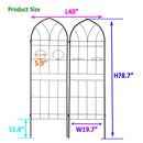 2 Pack Metal Garden Trellis 78.7" x 19.7" Rustproof Trellis for Climbing Plants Outdoor Flower Support Black