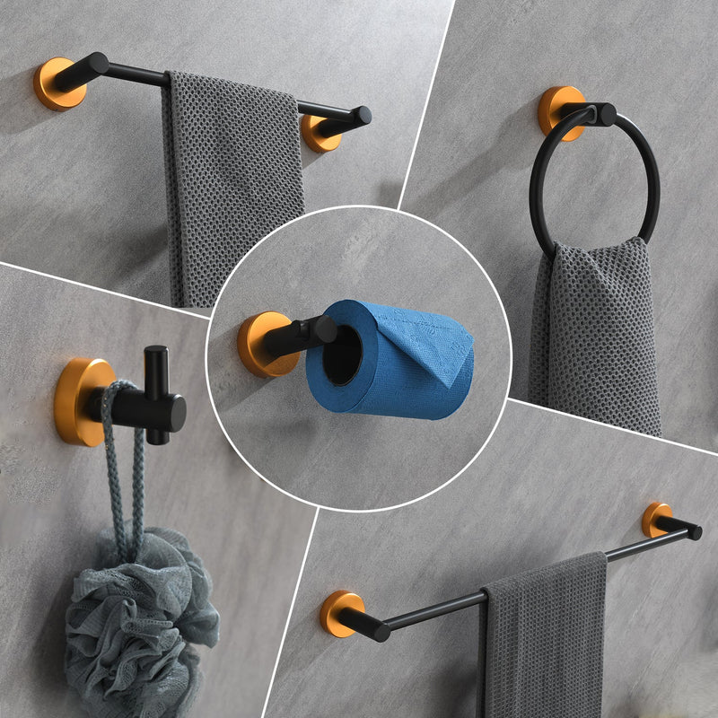 6 Piece Bathroom Towel Rack Set Wall Mount