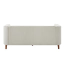 Modern 3 Seater Sofa Upholstered Couch with Curved Armrests
