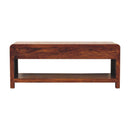 Solid Wood Aspen Media Unit, 3-Drawers, Open Slot, Chestnut