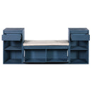 Entryway Storage Bench With Cushion, Drawers & Open Shelves by HouseOfZazla