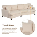 3 Seat Streamlined Sofa with Removable Back and Seat Cushions and 2 pillows, for Living Room, Office, Apartment