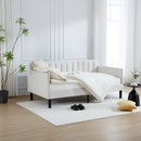 Elena - Boucle Upholstered Daybed, Ribbed Tufted Backrest