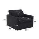Frederick Dark Gray Fabric Swivel Chair with Pillow