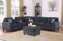 Gina - Sectional Sofa With Ottoman - Black by HouseOfZazla