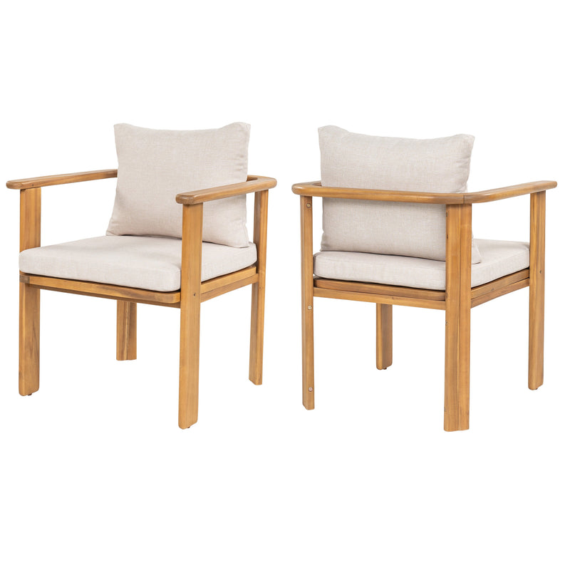 Kaja Outdoor Acacia Wood Dining Chair, Teak Finish Frame, photo 3 of 10
