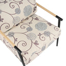 27.56" Modern Accent Chair with Plush Cushions and Wooden Armrests