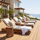 Acacia Wood Chaise Lounge with Movable Cushions