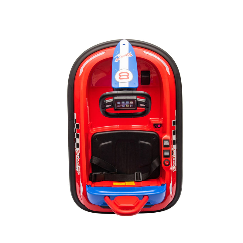 6V Kids Ride on Electric Go Kart Bumper Car W/Parents Remote Control,Three Speed Adjustable,LED Lights,Horn,Bluetooth,Player&360Spin,Vehicle body with Anti-collision padding for 18m+.