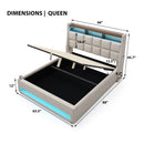 Platform Bed With Hydraulic Storage, LED Lighting & Charging Station by HouseOfZazla