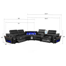 Nova - Sectional With Bluetooth Speaker, LED And Lifting Wine Cabinet