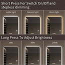 Frameless Full Length Floor Mirror With LED Light, Dimming & 3 Color Modes Mirror - Silver
