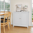 Mid Century Modern Double Door Storage Cabinet With Knobs - White by Unique Piece Furniture