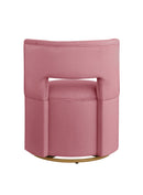 360 degree Swivel Accent Chair with Storage Function, Velvet Curved Chair with Gold Metal Base for Living Room, Nursery, Bedroom