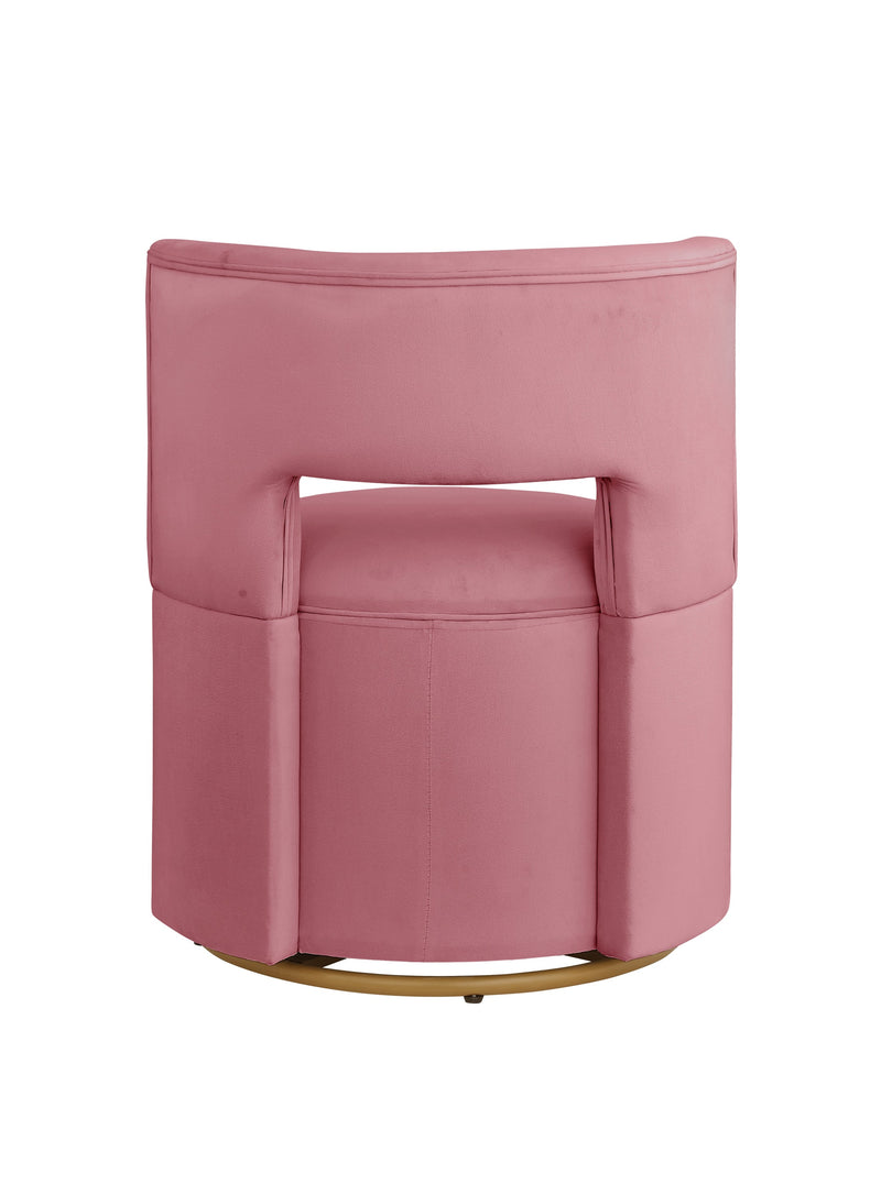 360 degree Swivel Accent Chair with Storage Function, Velvet Curved Chair with Gold Metal Base for Living Room, Nursery, Bedroom