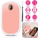 Rechargeable Hand Warmer Electric Hand Heater Portable Reusable Pocket Warmer Power Bank with Digital Display 2 Levels Double-sided Heating