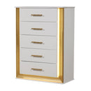 Obsession - 5 Drawer LED Chest - White by HouseOfZazla