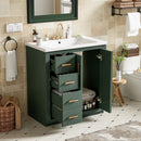 Ceramic Sink Combo, Freestanding Vanity Set With 3 Drawers & Soft Closing Doors by Unique Piece Furniture