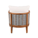 Outdoor Tub Design Armchair with Woven Rope and Acacia Wood by HouseOfZazla