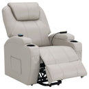 Selwyn - Upholstered Power Massage Recliner With Heat And Massage Functions - Champagne by HouseOfZazla