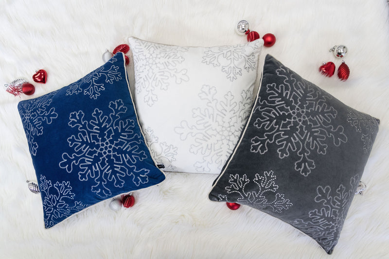 Gray Velvet Holiday Throw Pillow 20x20, photo 5 of 6