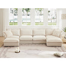Slipcovered U Shape Sectional Wide and Deep Seat Sofa Couch