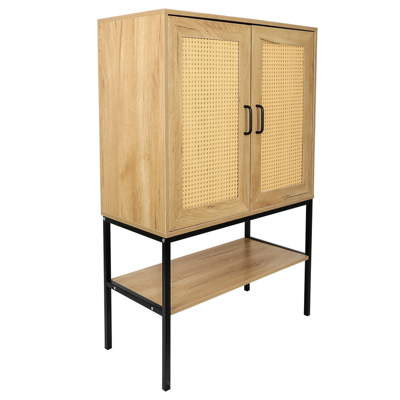 Walker Edison | Rattan Doors Storage Cabinet