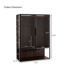 Modern Minimalist Tall Lighted Display Cabinet With Tempered Glass Door - Black / Dark Walnut by Unique Piece Furniture