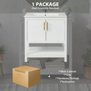 Elegant Bathroom Vanity With Ceramic Sink And Versatile Storage by HouseOfZazla