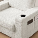 Oversized Chaise Lounge Indoor Rabbit Fur Sofa Bed With Storage Ottoman And Armrests Cup Holders With Deep Seat by HouseOfZazla